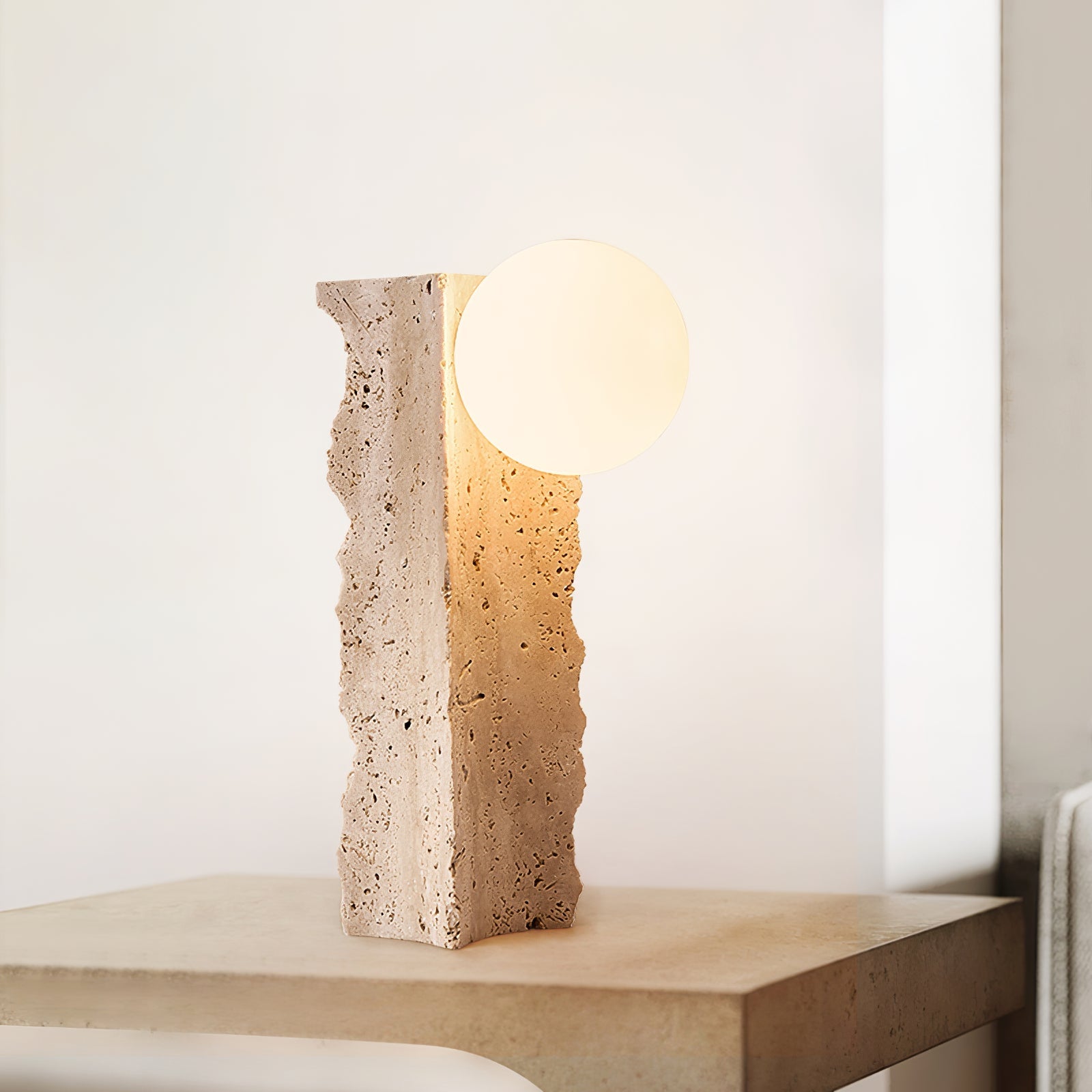 Vyrnora Travertine Slab Table Lamp - Blowlighting