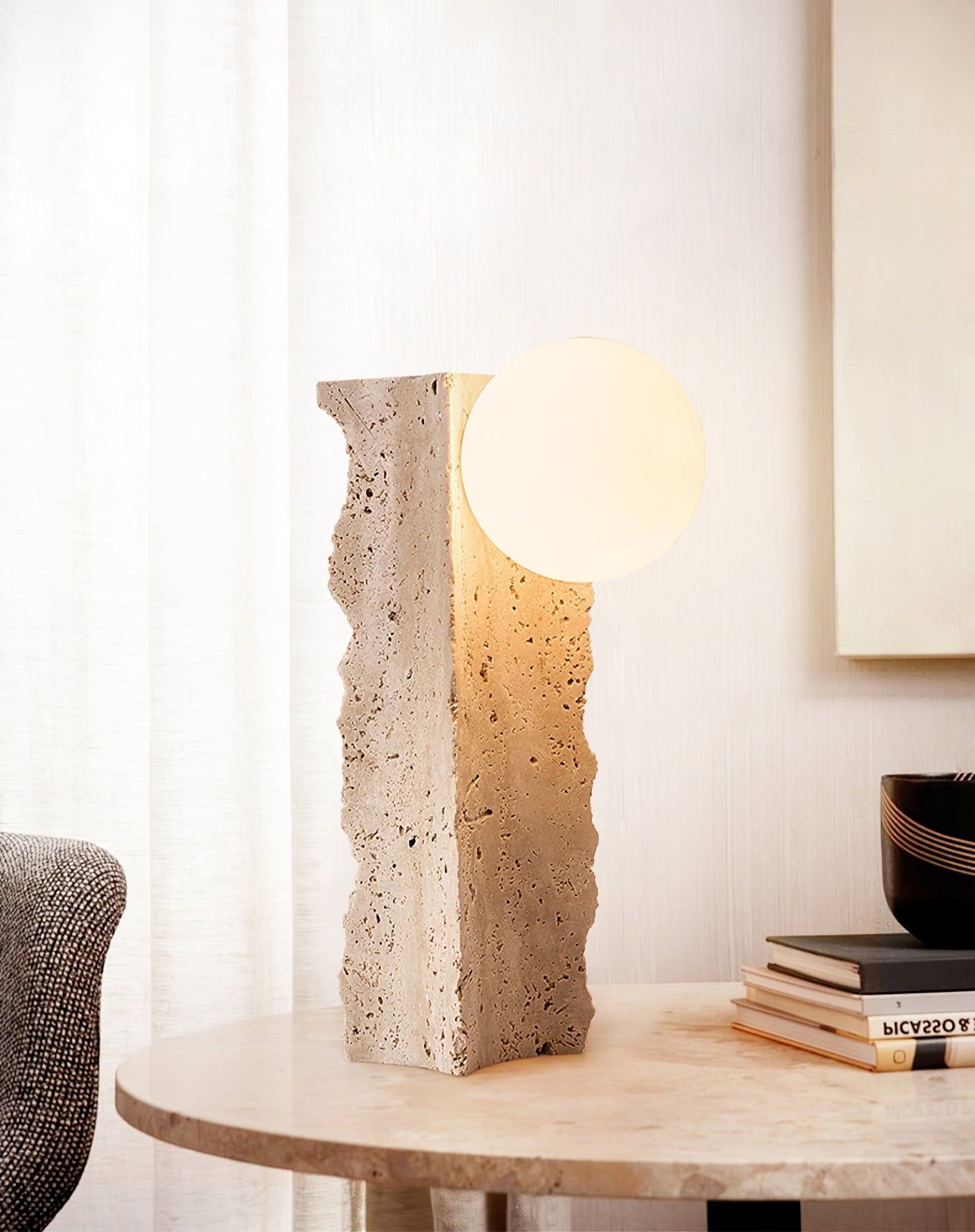 Vyrnora Travertine Slab Table Lamp - Blowlighting