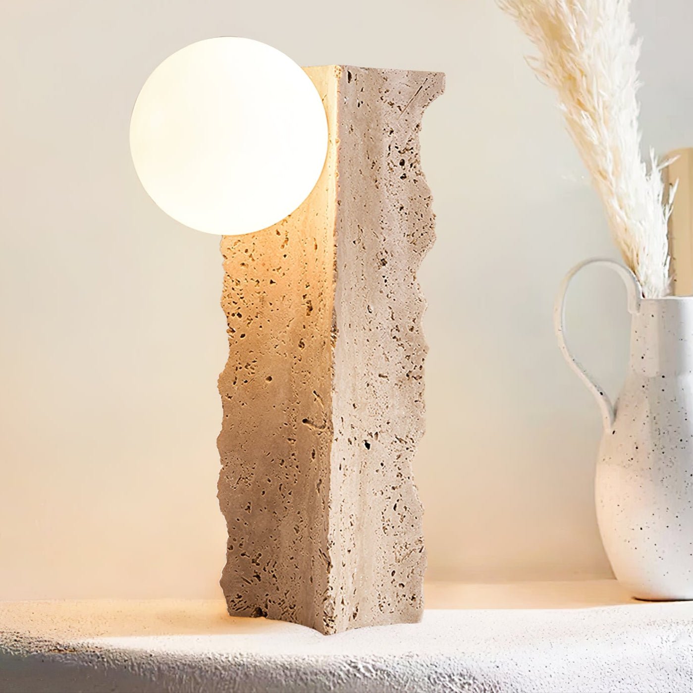 Vyrnora Travertine Slab Table Lamp - Blowlighting