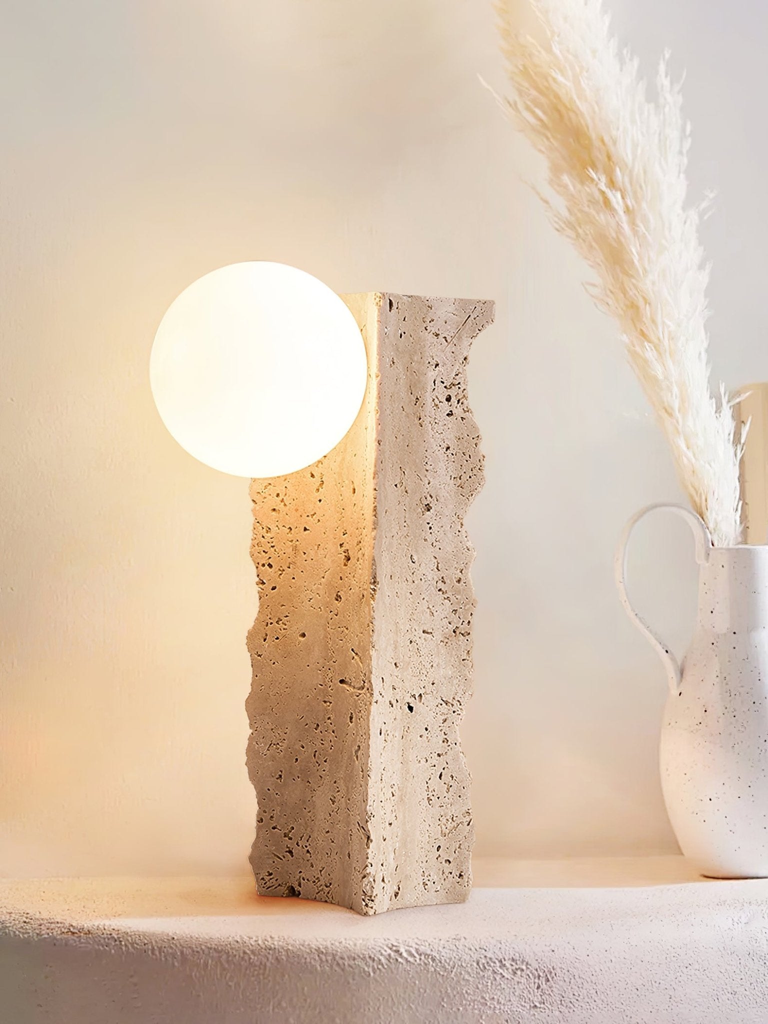 Vyrnora Travertine Slab Table Lamp - Blowlighting