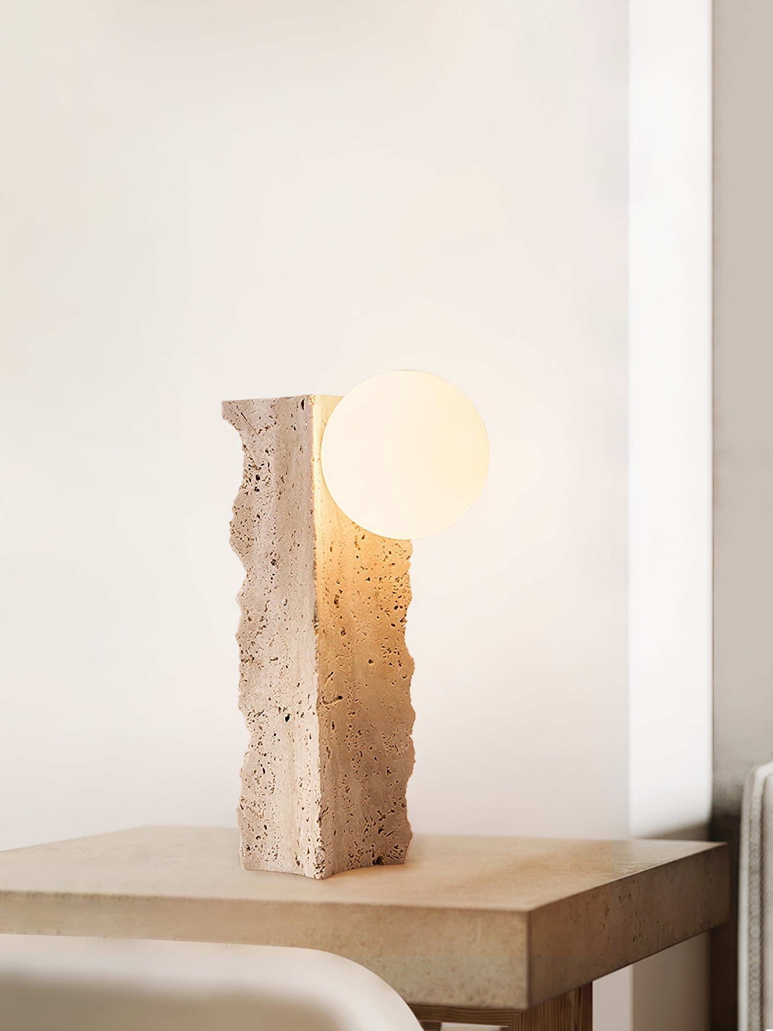 Vyrnora Travertine Slab Table Lamp - Blowlighting