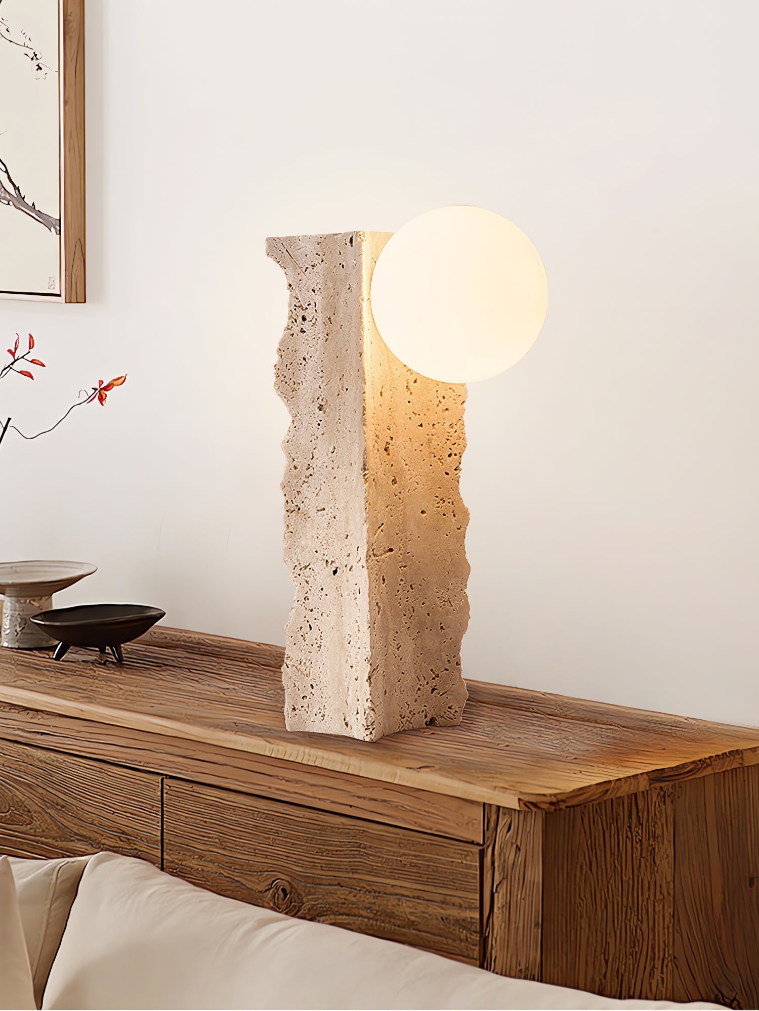 Vyrnora Travertine Slab Table Lamp - Blowlighting