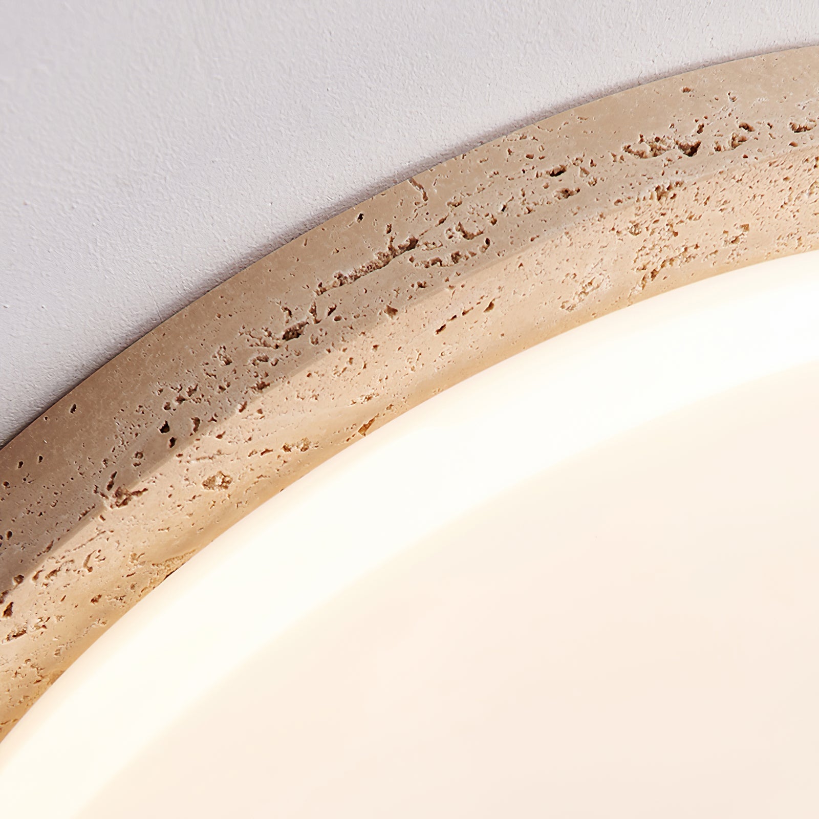 Etala Smooth-Rim Travertine Ceiling Light - Blowlighting
