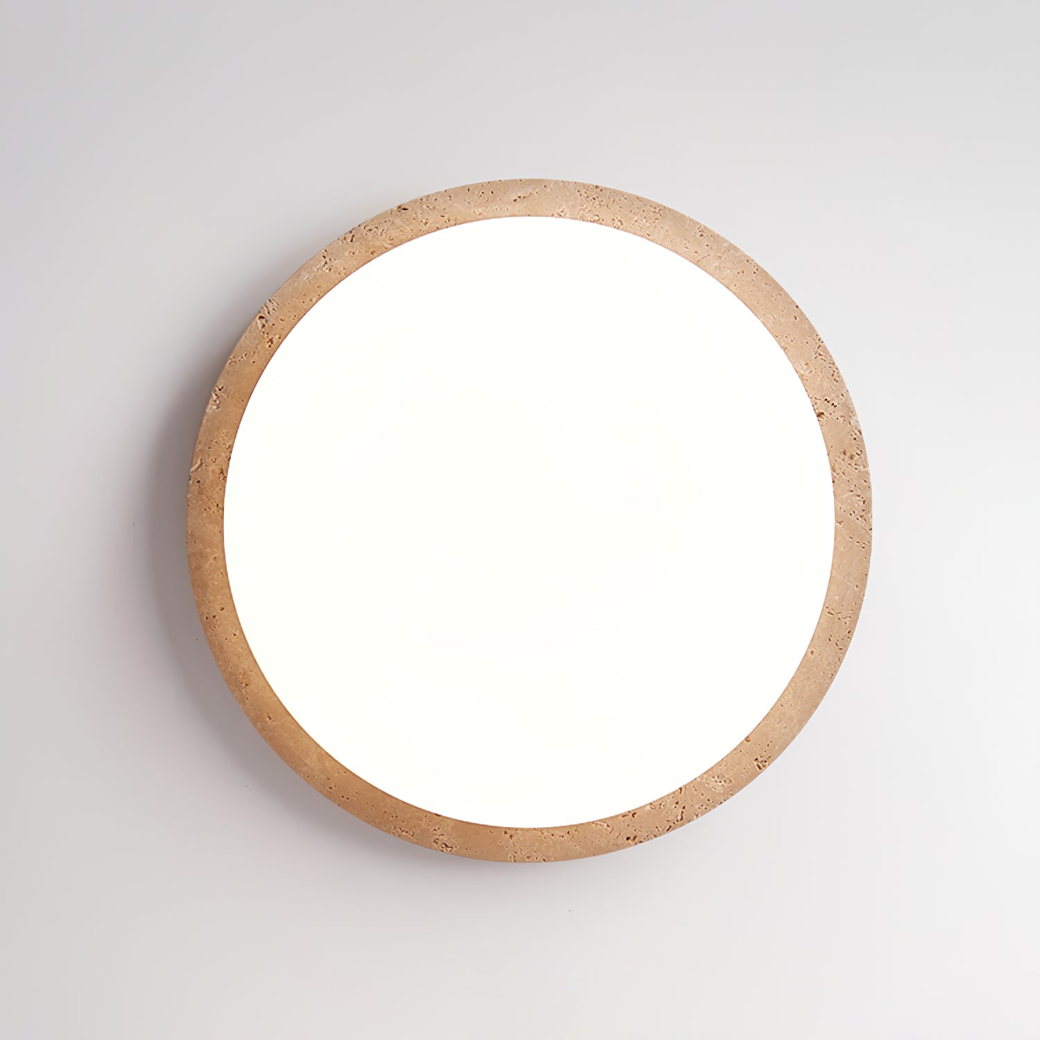 Etala Smooth-Rim Travertine Ceiling Light - Blowlighting