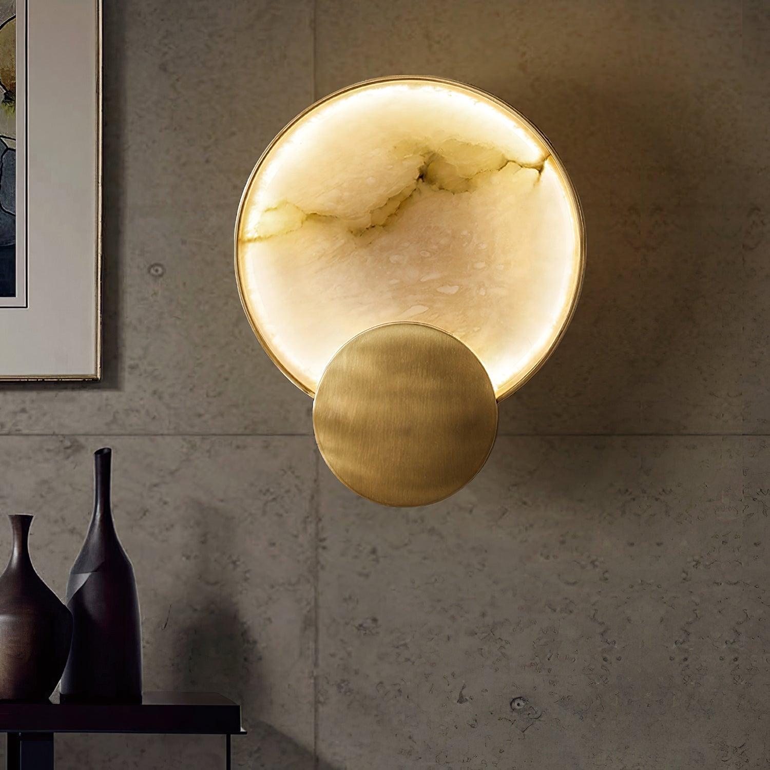 Myvelarae Circular Alabaster Wall Light - Blowlighting