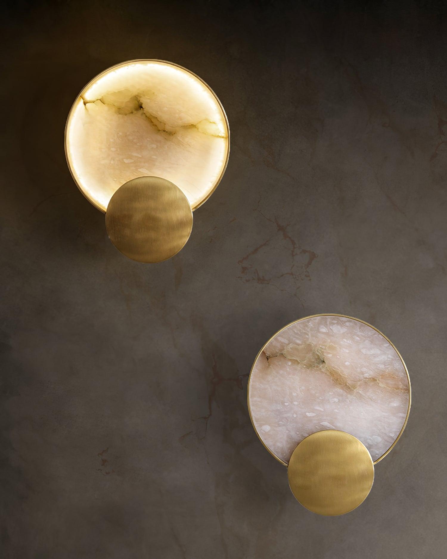 Myvelarae Circular Alabaster Wall Light - Blowlighting