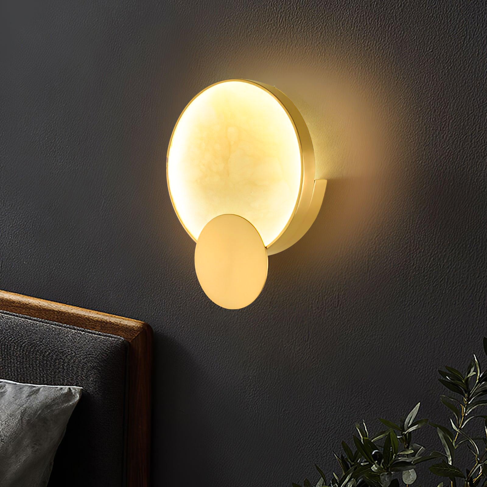 Myvelarae Circular Alabaster Wall Light - Blowlighting