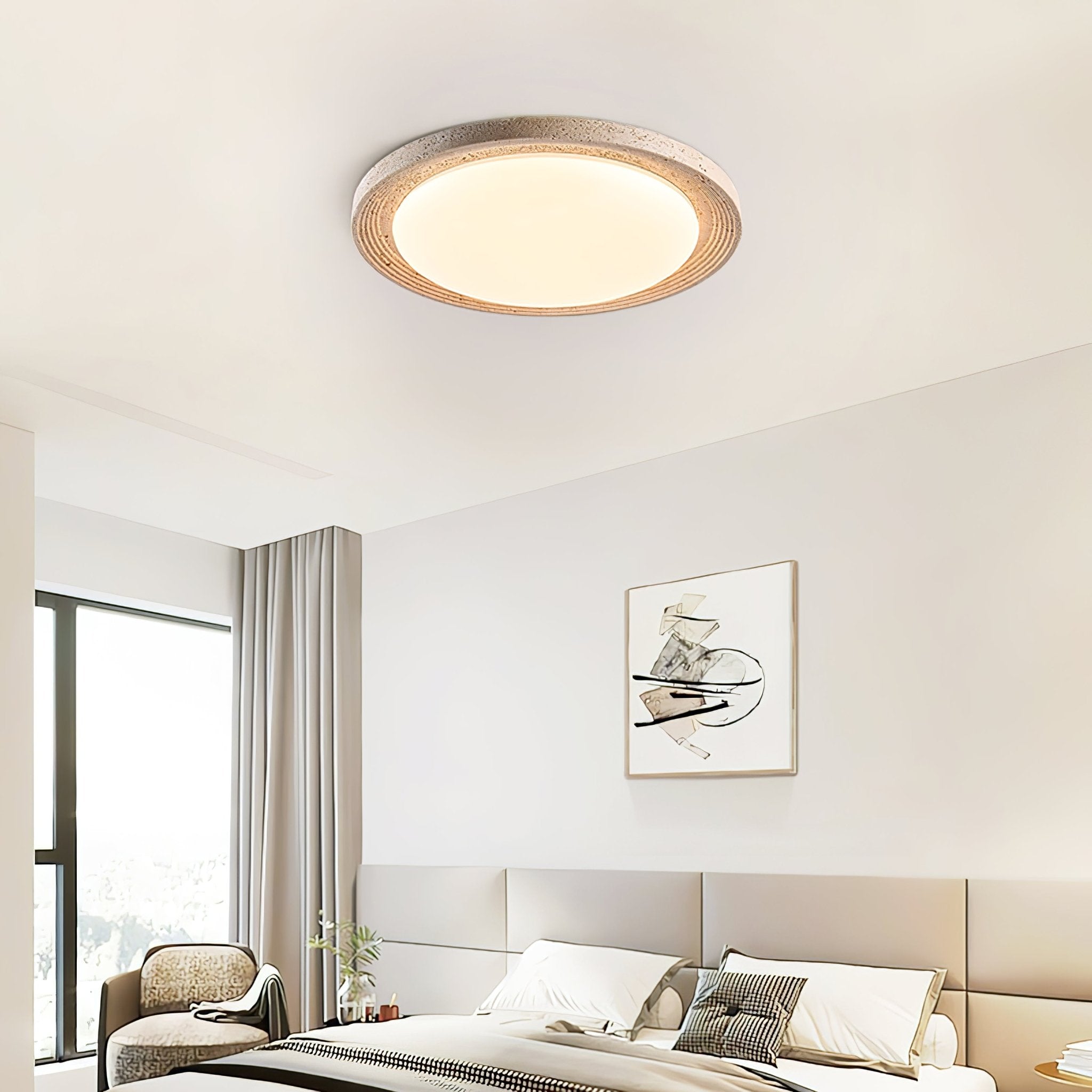 Orinir Minimalist Travertine Ceiling Light - Blowlighting