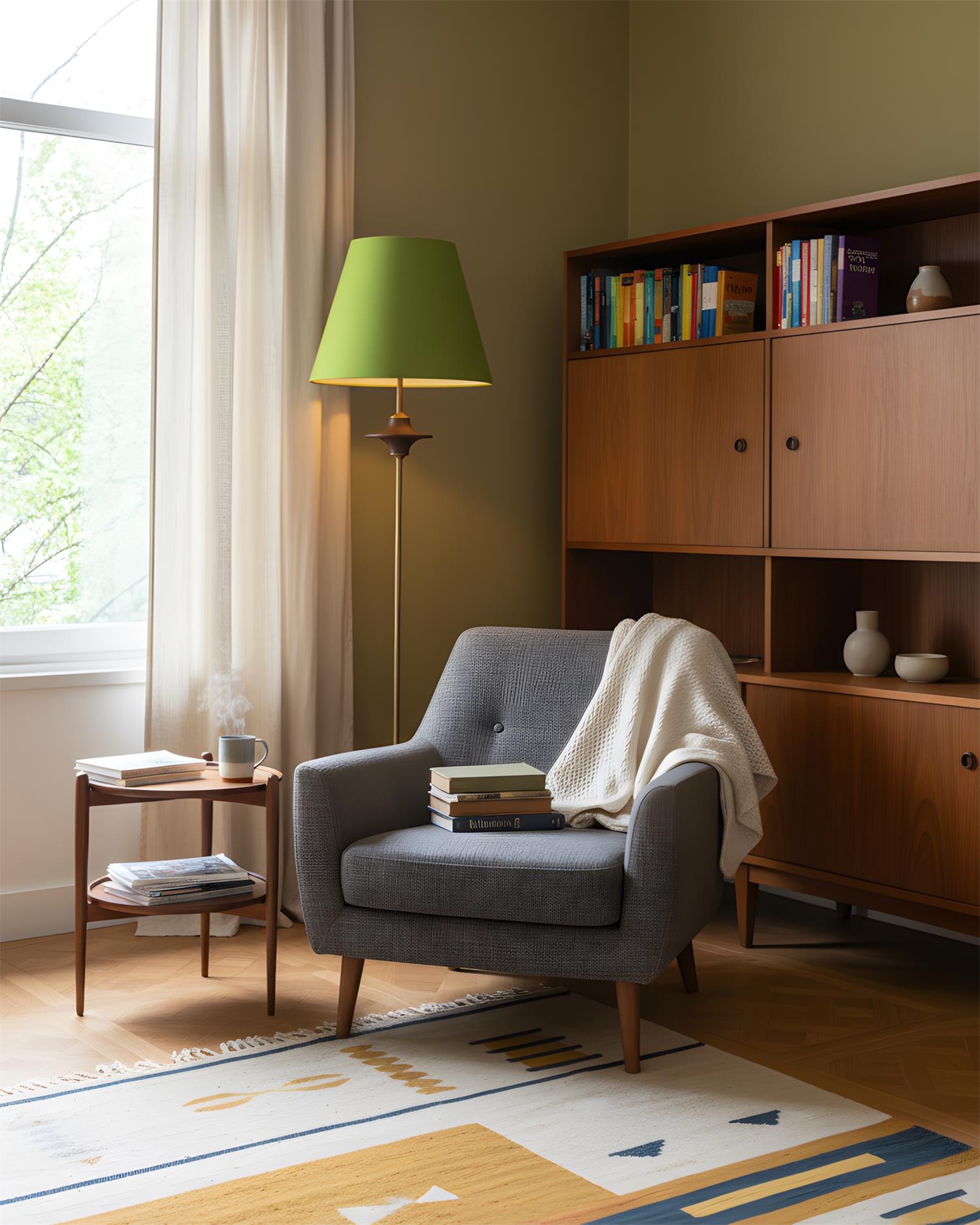 Terrava Mid-century Fabric Floor Light