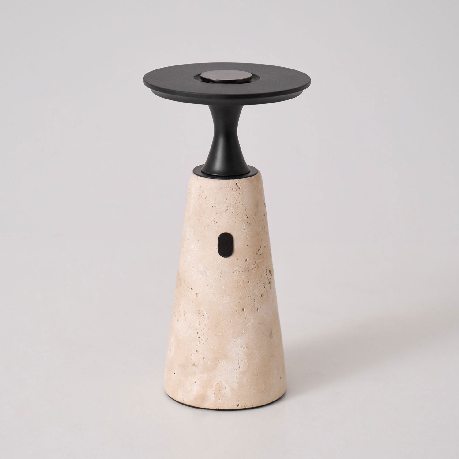 Vespera Sculptural Travertine Table Lamp - Blowlighting