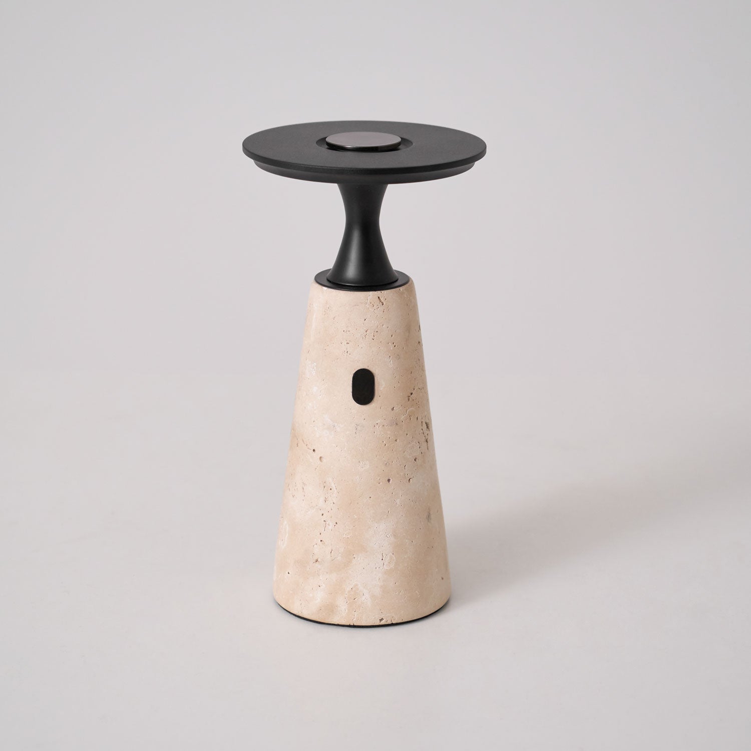Vespera Sculptural Travertine Table Lamp - Blowlighting
