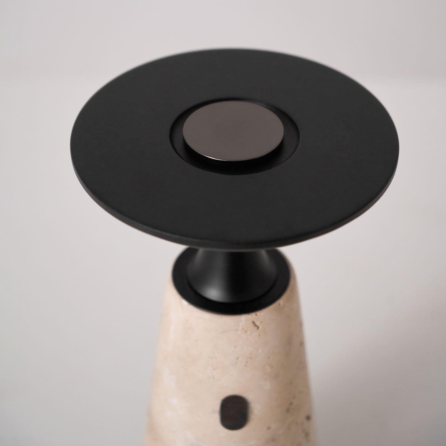 Vespera Sculptural Travertine Table Lamp - Blowlighting