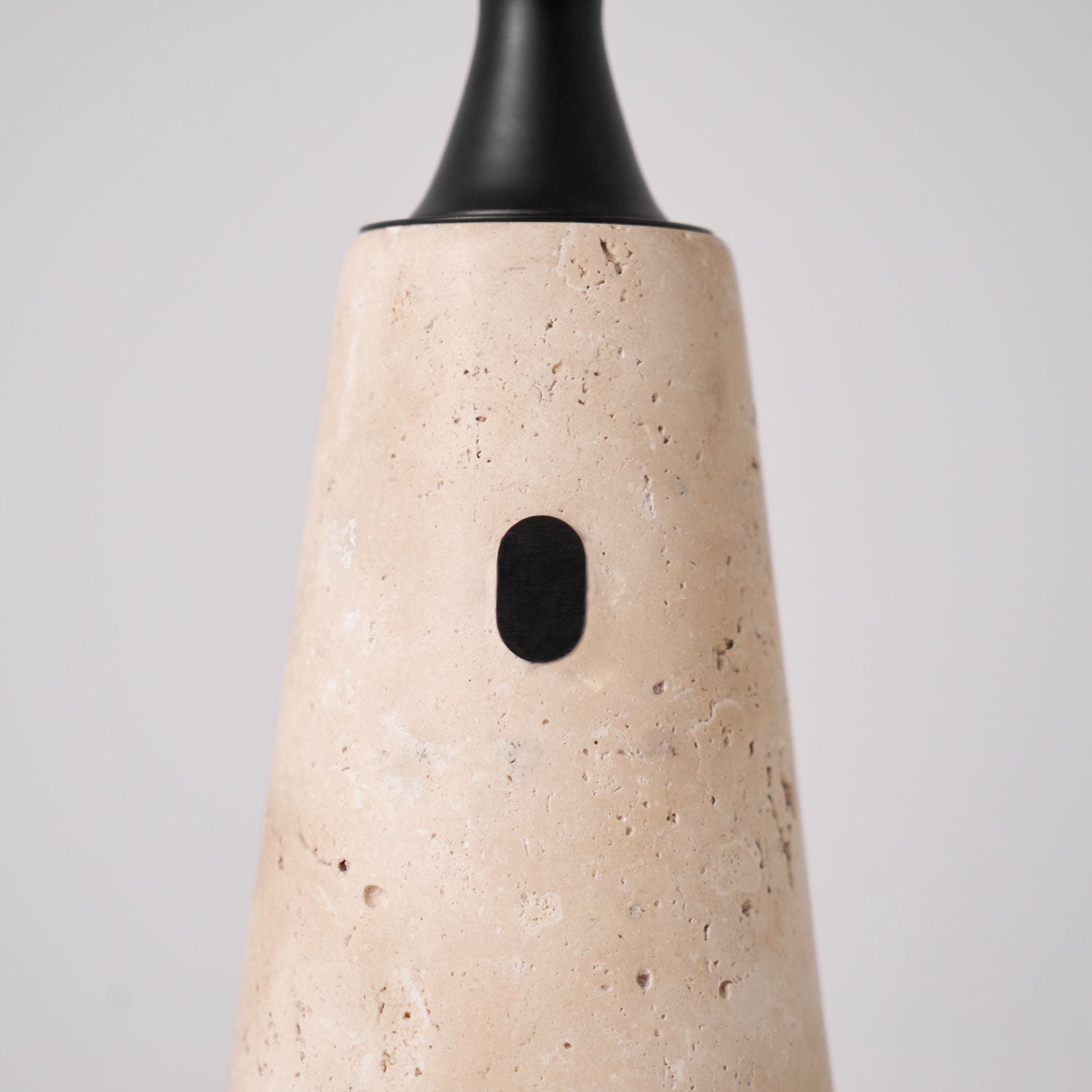 Vespera Sculptural Travertine Table Lamp - Blowlighting