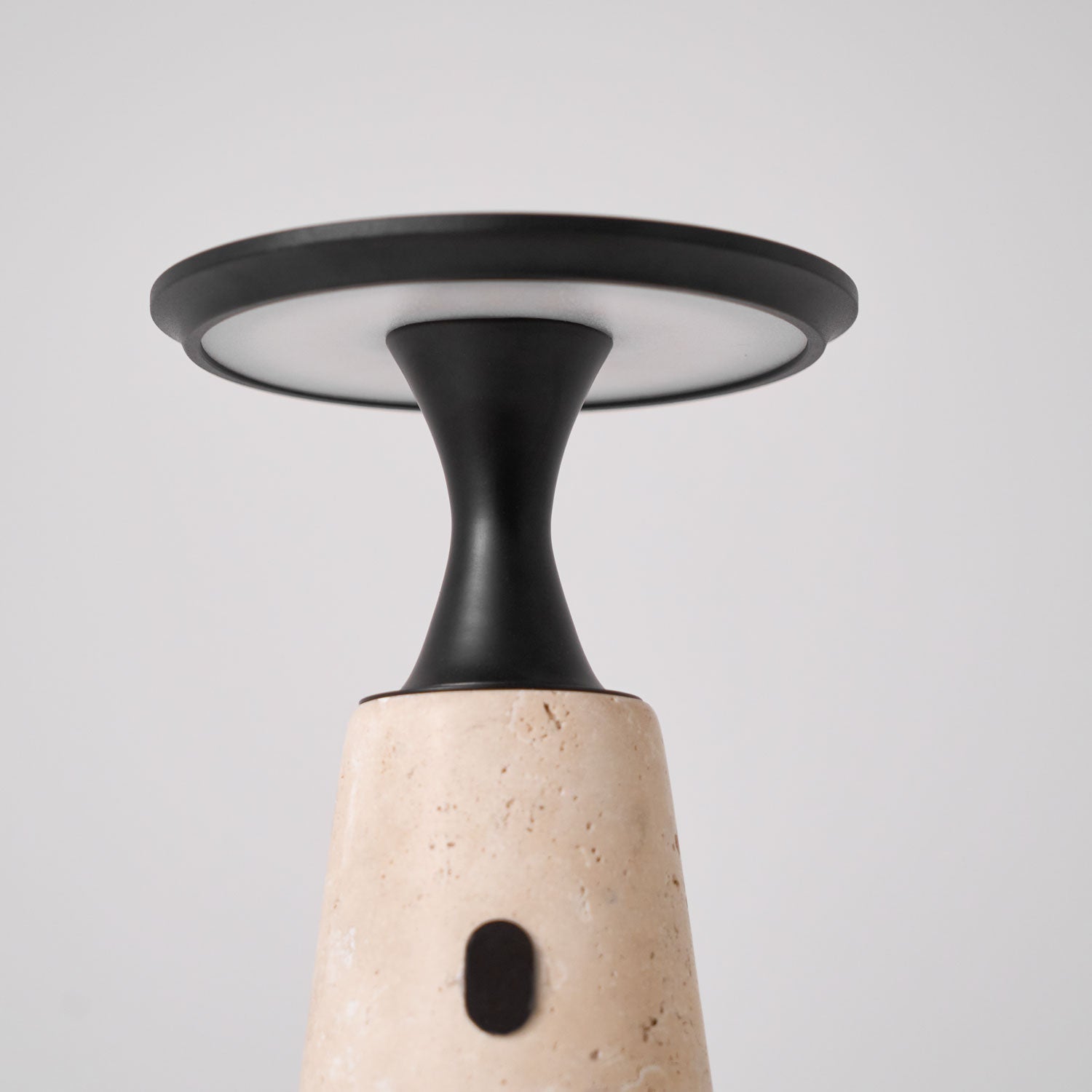 Vespera Sculptural Travertine Table Lamp - Blowlighting