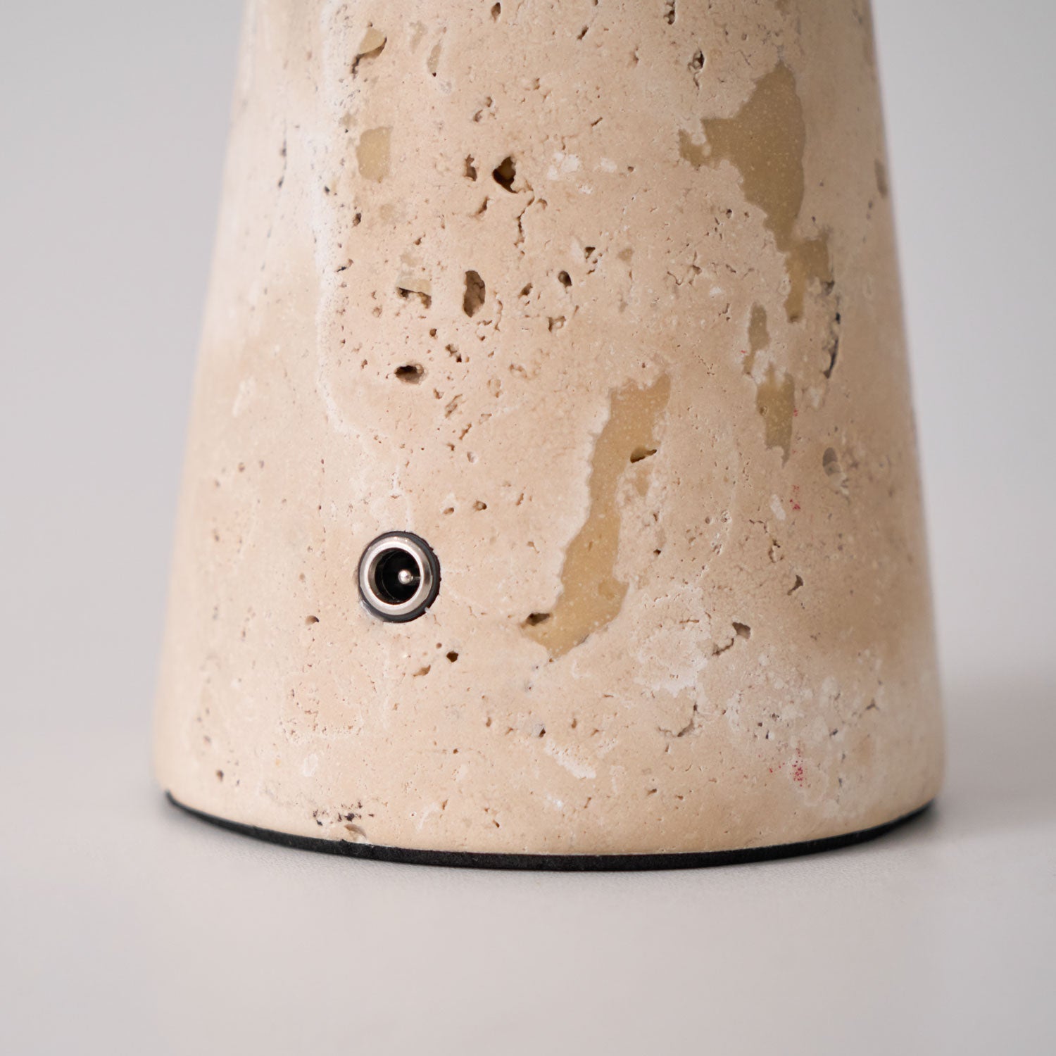 Vespera Sculptural Travertine Table Lamp - Blowlighting