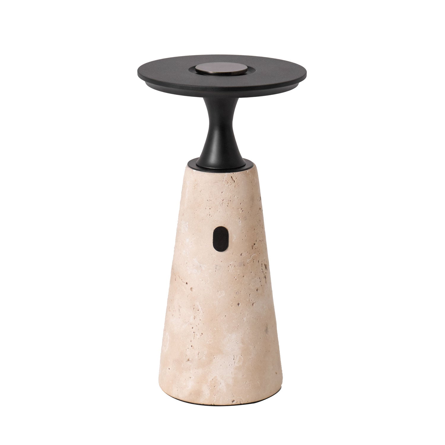 Vespera Sculptural Travertine Table Lamp - Blowlighting