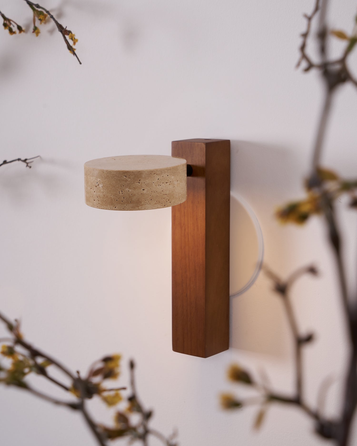 Ulvyna Cylinder-Stack Travertine Wall Light - Blowlighting