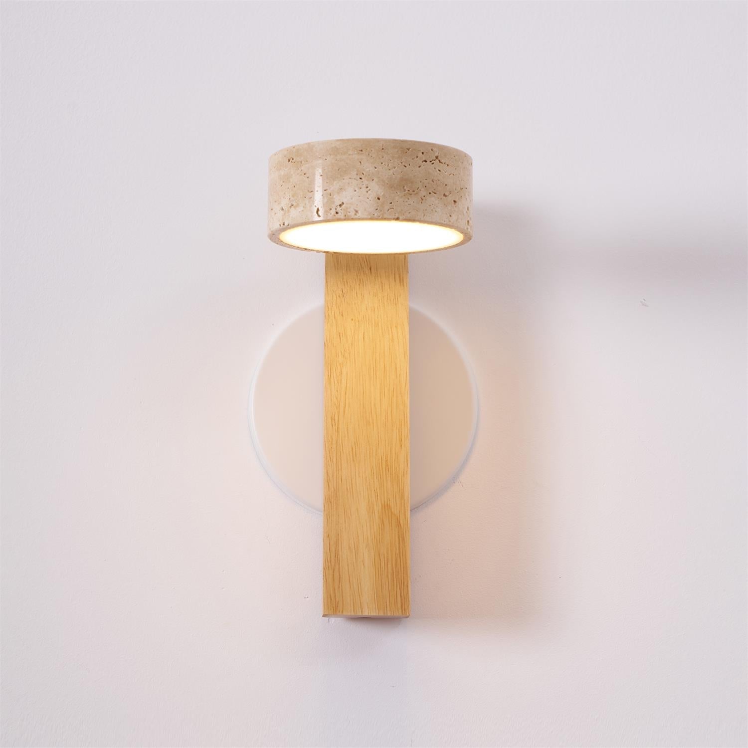 Ulvyna Cylinder-Stack Travertine Wall Light - Blowlighting