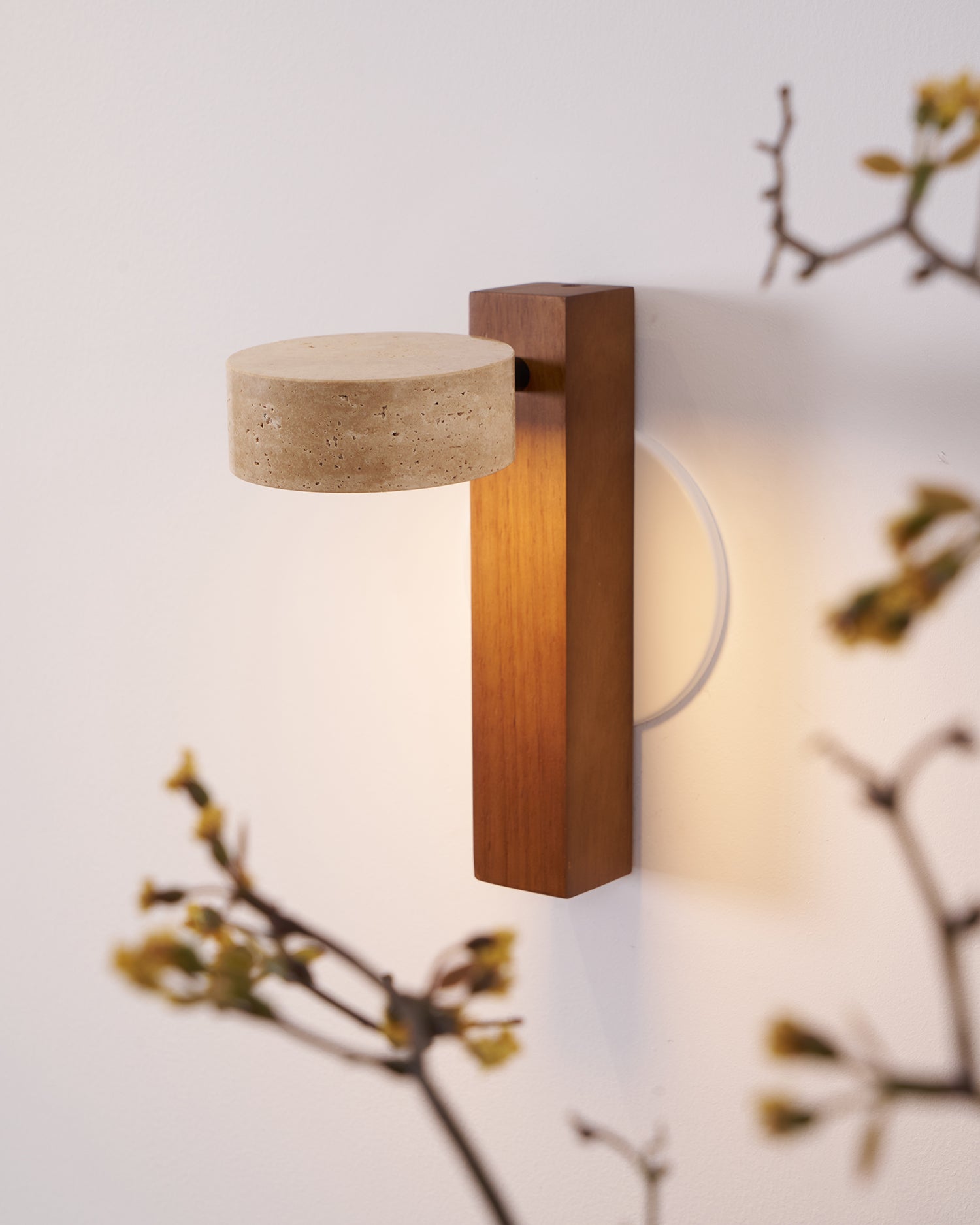 Ulvyna Cylinder-Stack Travertine Wall Light - Blowlighting