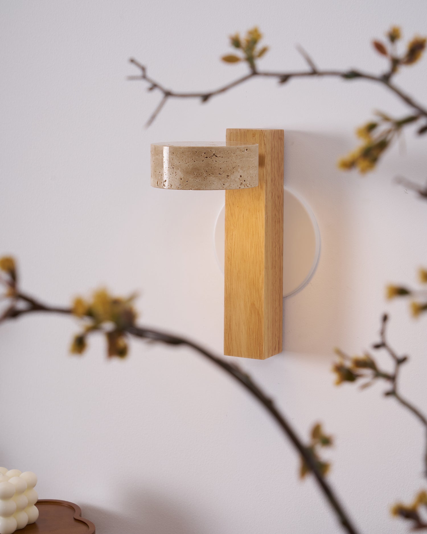 Ulvyna Cylinder-Stack Travertine Wall Light - Blowlighting