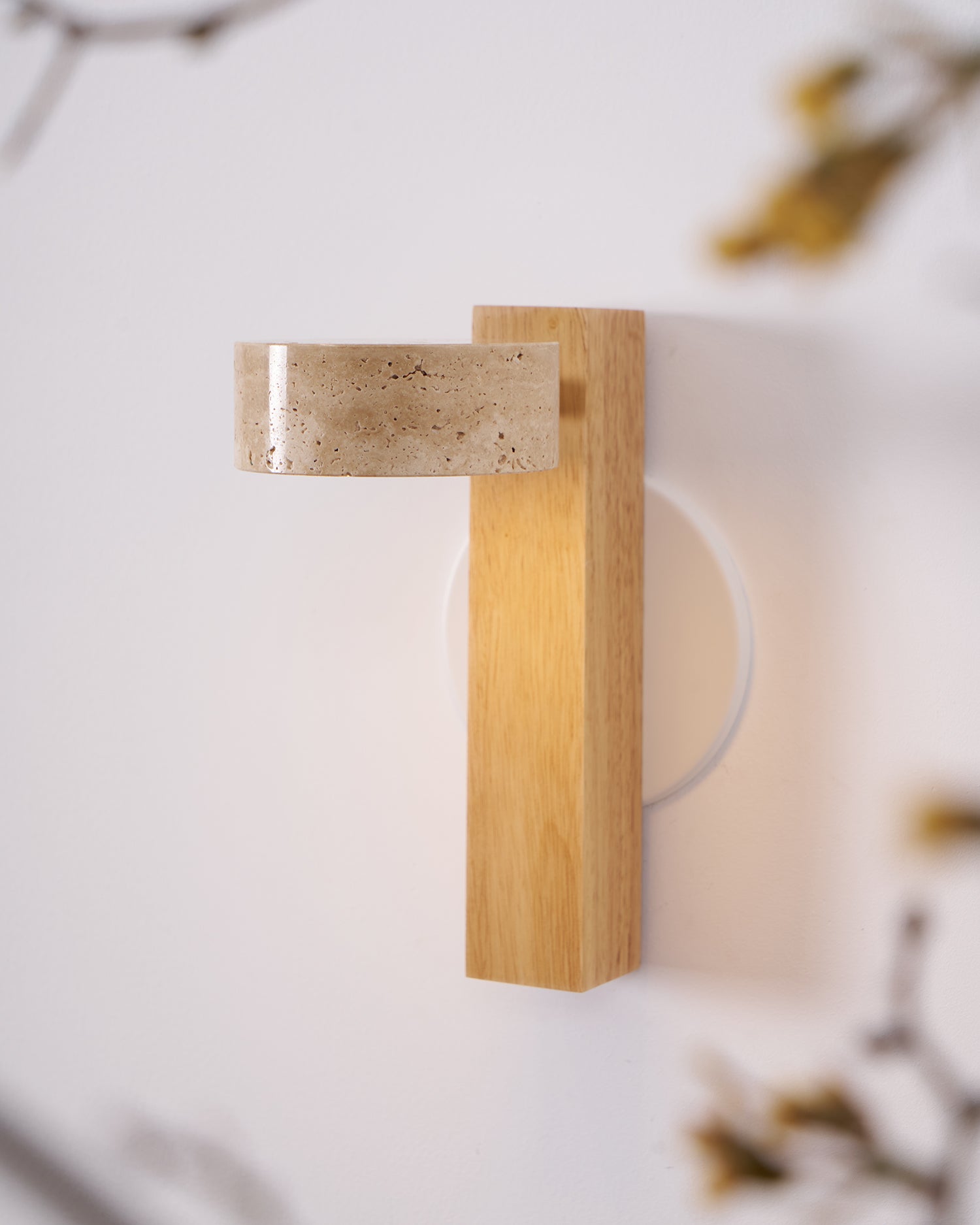 Ulvyna Cylinder-Stack Travertine Wall Light - Blowlighting