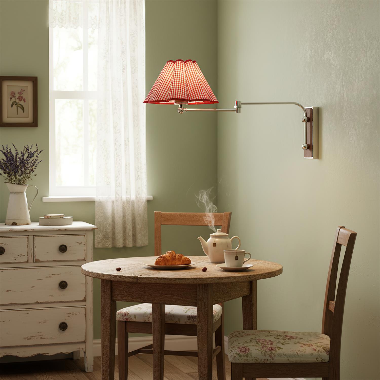 Plaid Vintage Fabric Wall Lamp