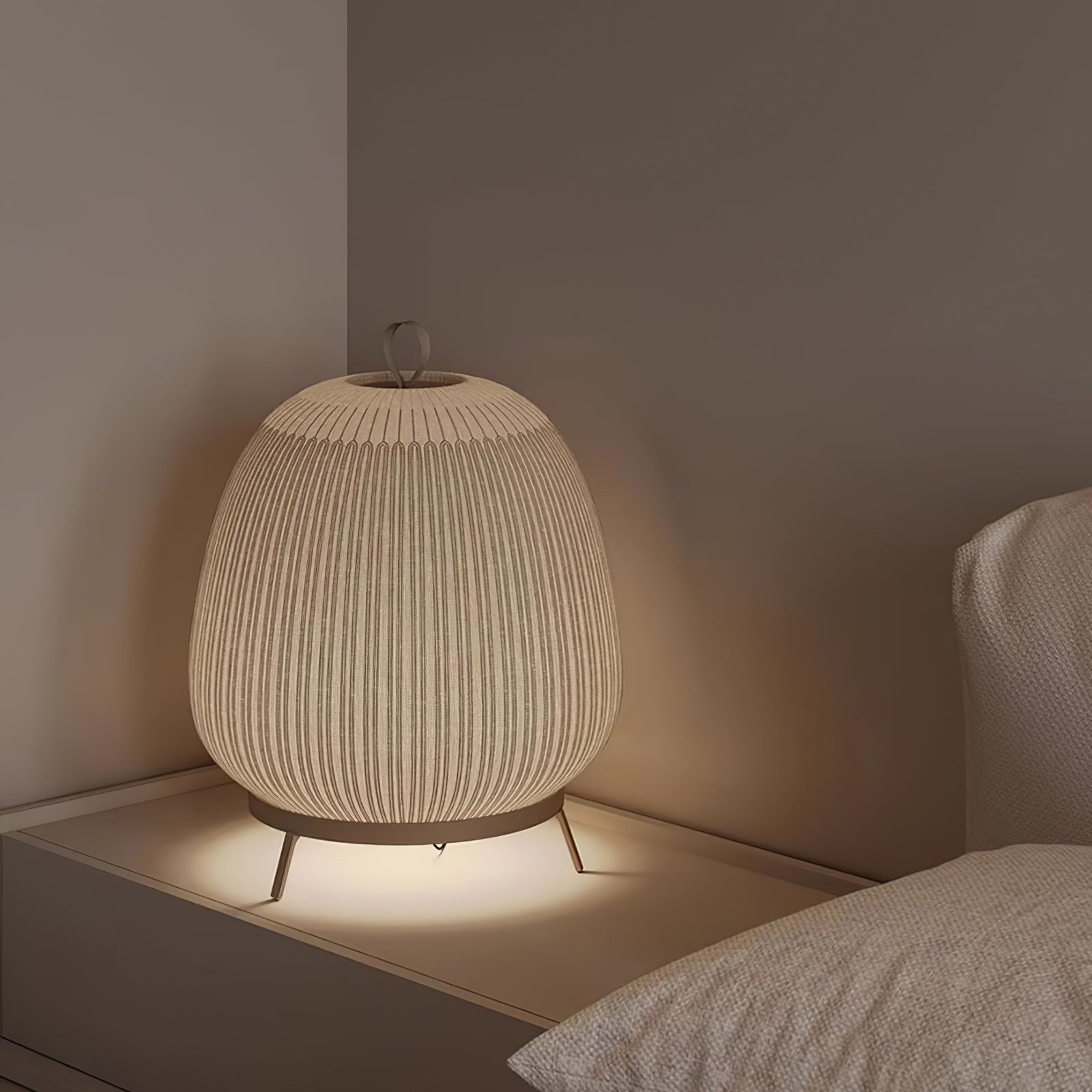 Textured Wabi-Sabi Knitted Dome Lantern Table Light