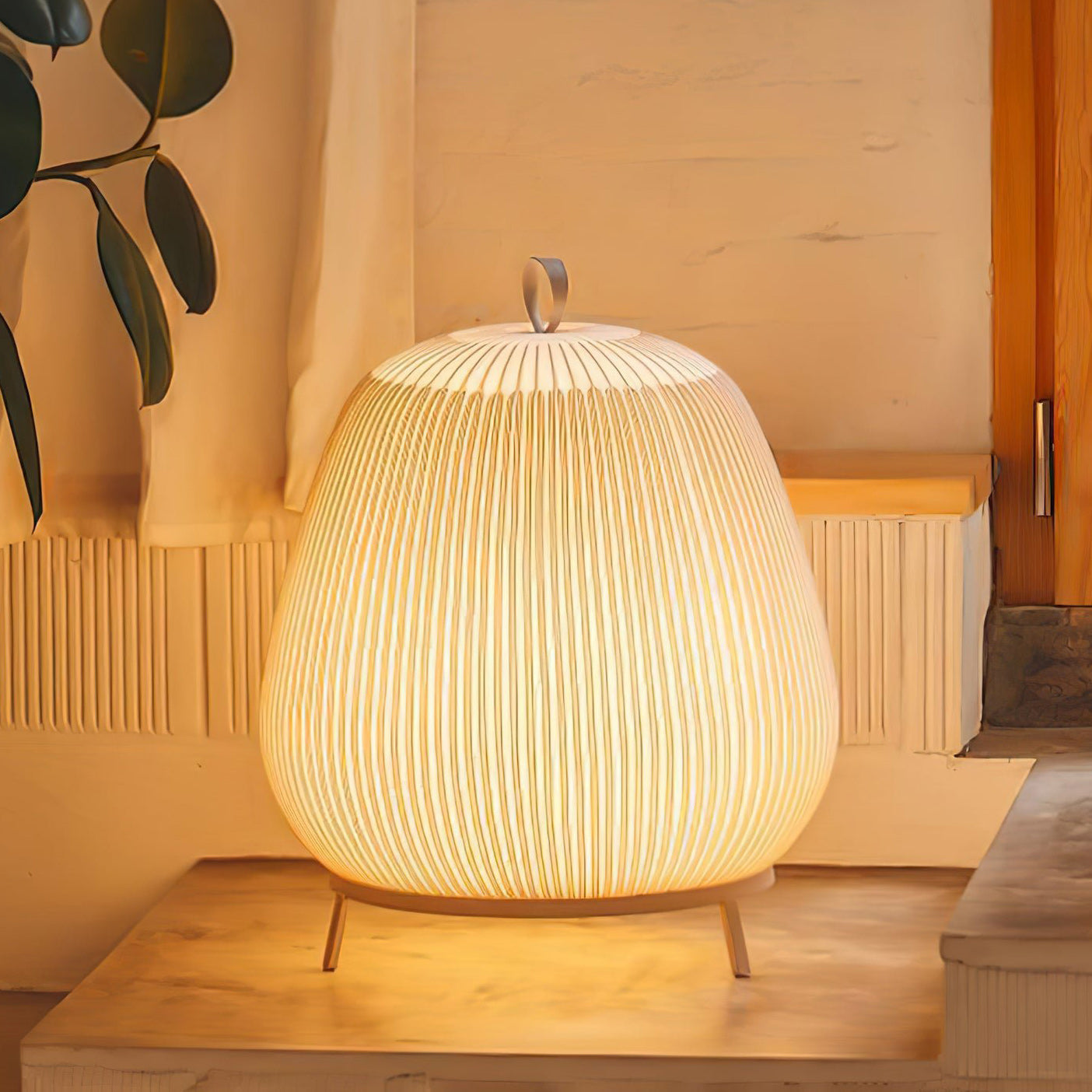 Textured Wabi-Sabi Knitted Dome Lantern Table Light