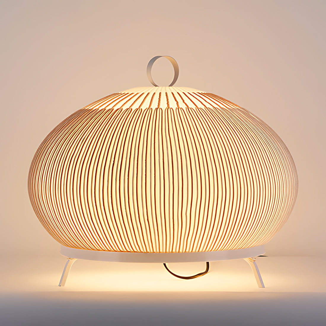 Textured Wabi-Sabi Knitted Dome Lantern Table Light