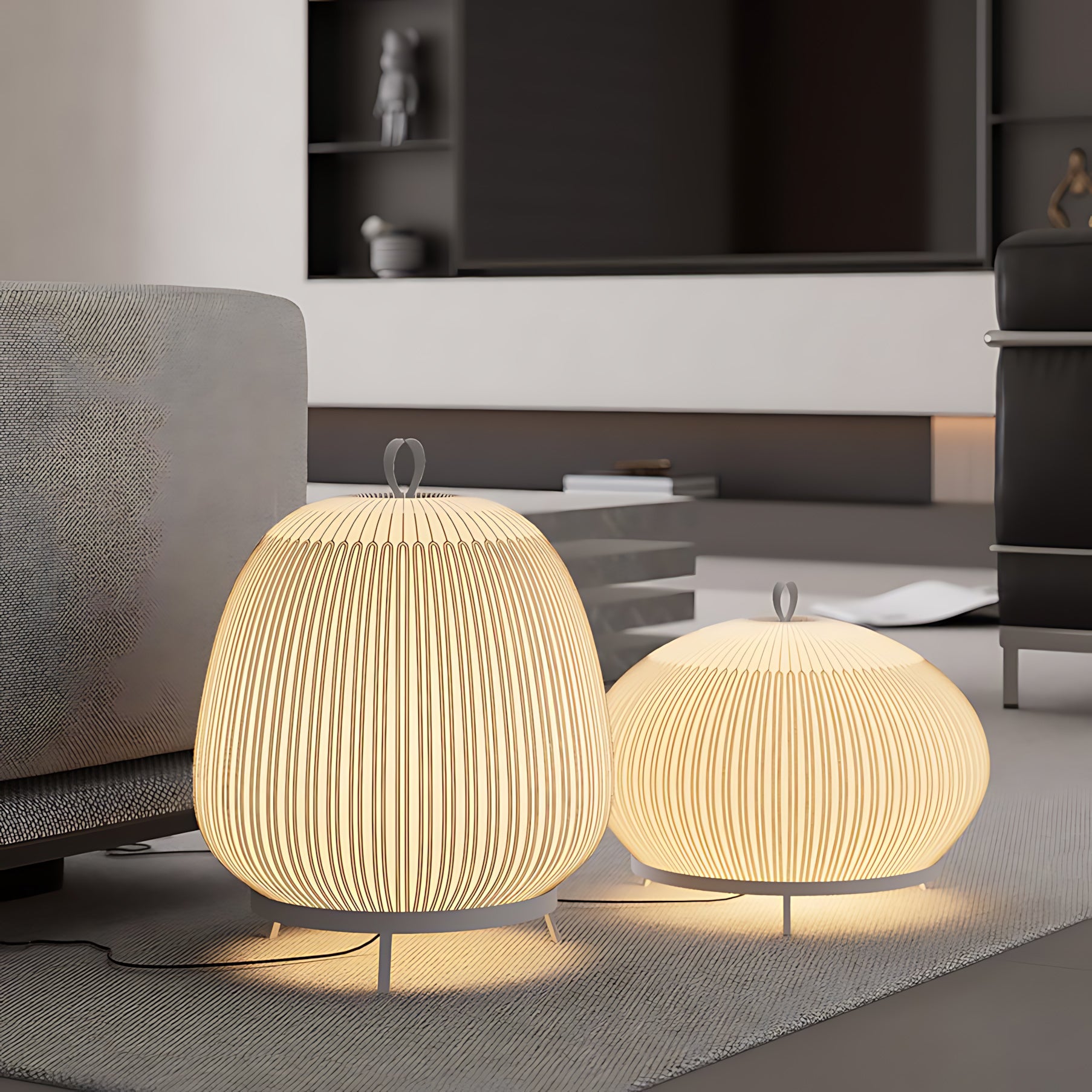 Textured Wabi-Sabi Knitted Dome Lantern Table Light