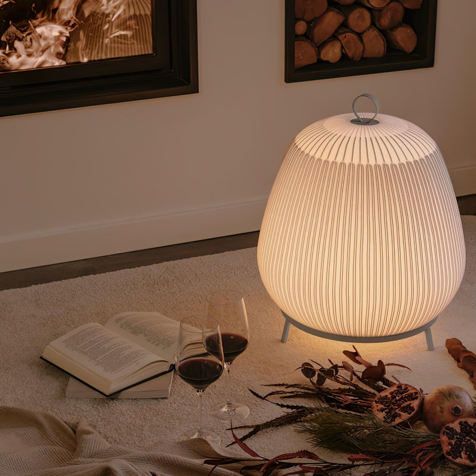 Textured Wabi-Sabi Knitted Dome Lantern Table Light