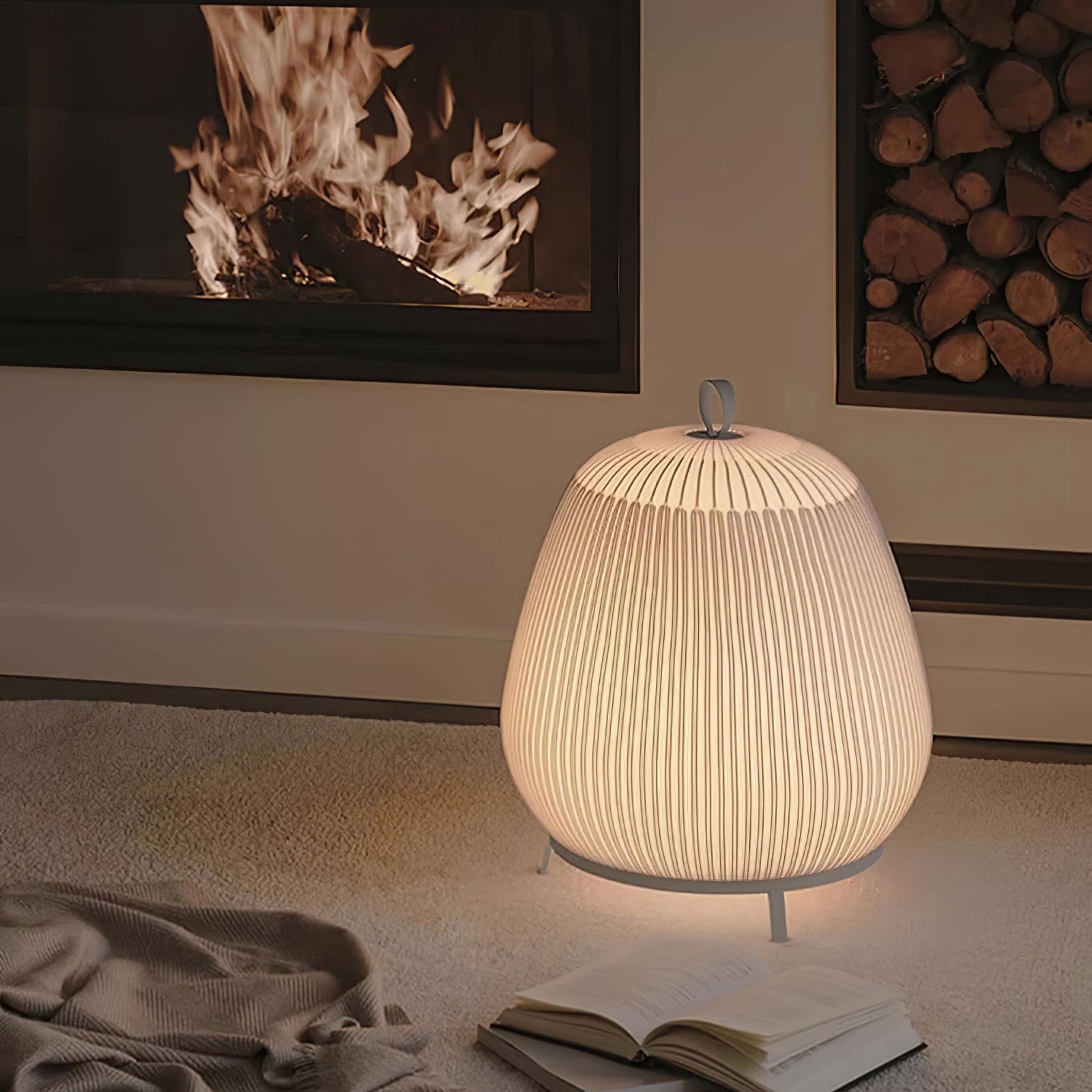 Textured Wabi-Sabi Knitted Dome Lantern Table Light