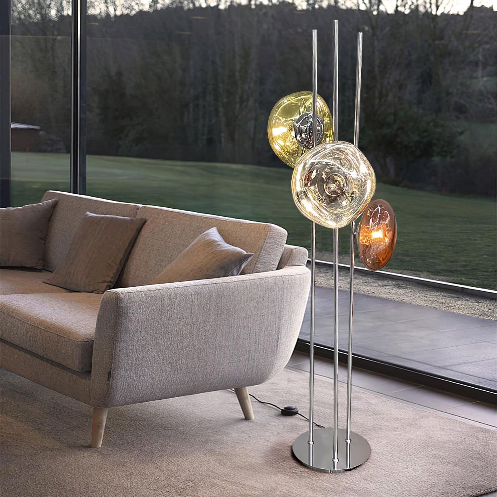 Three Lava Glass Floor Lamp - Blowlighting