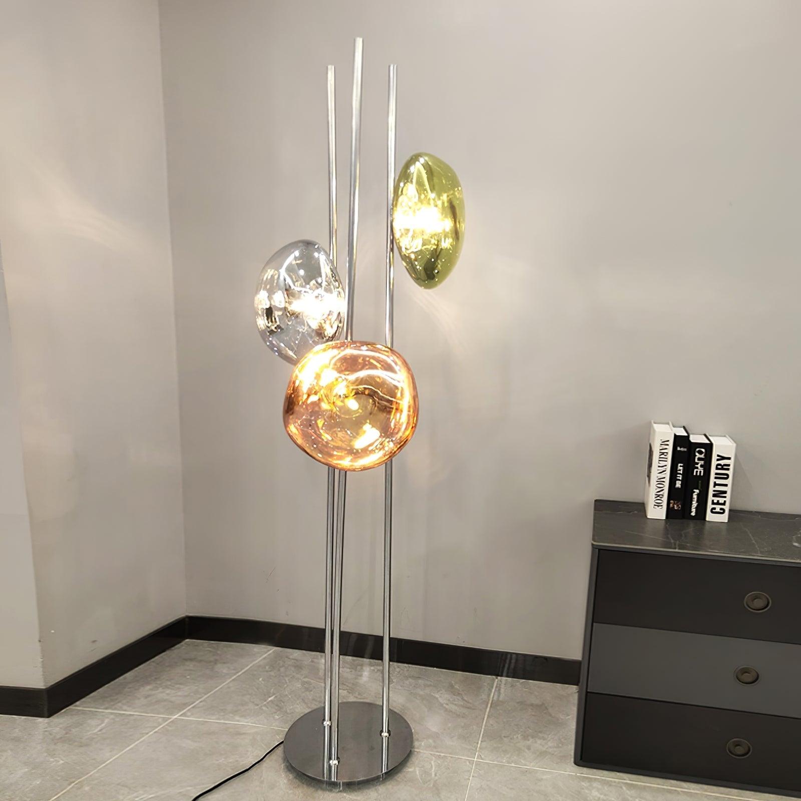 Three Lava Glass Floor Lamp - Blowlighting