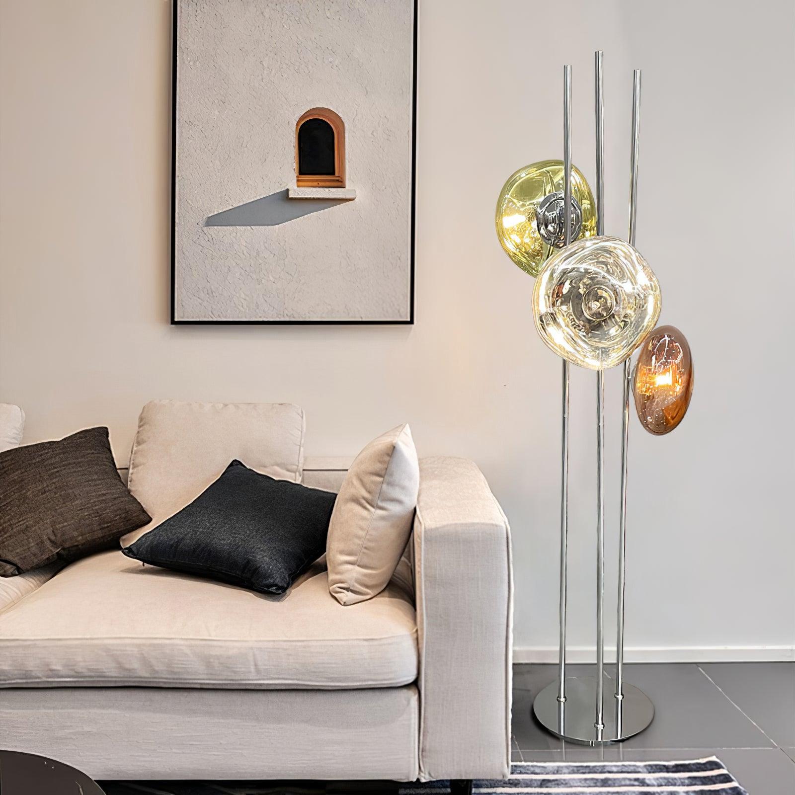 Three Lava Glass Floor Lamp - Blowlighting