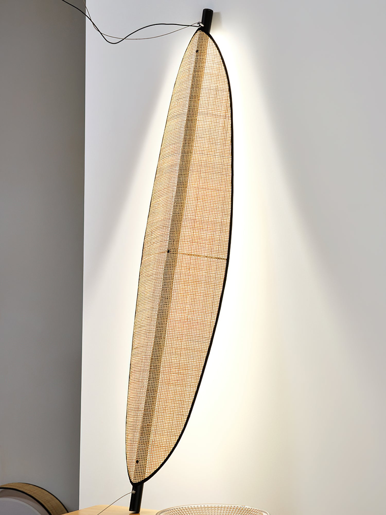 Thula Linear Minimalist Rattan Chandelier