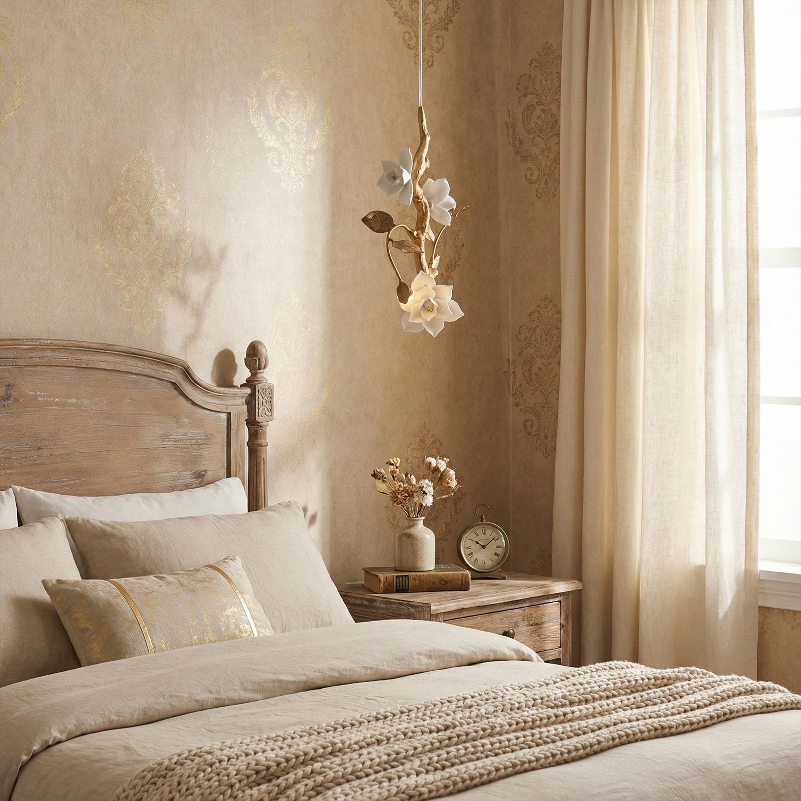 Thylane Floral Ceramics Flower Pendant Light