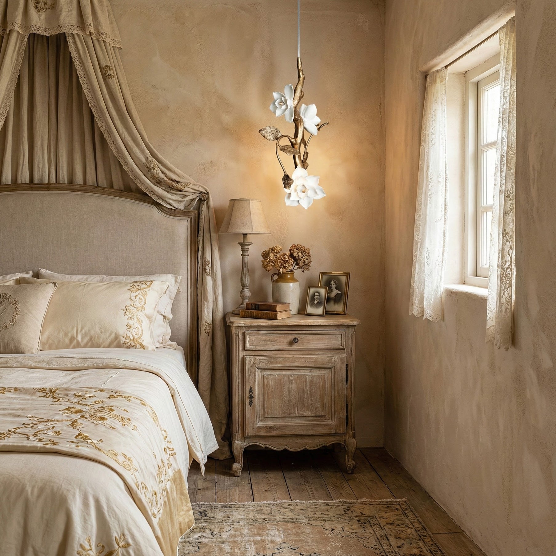 Thylane Floral Ceramics Flower Pendant Light