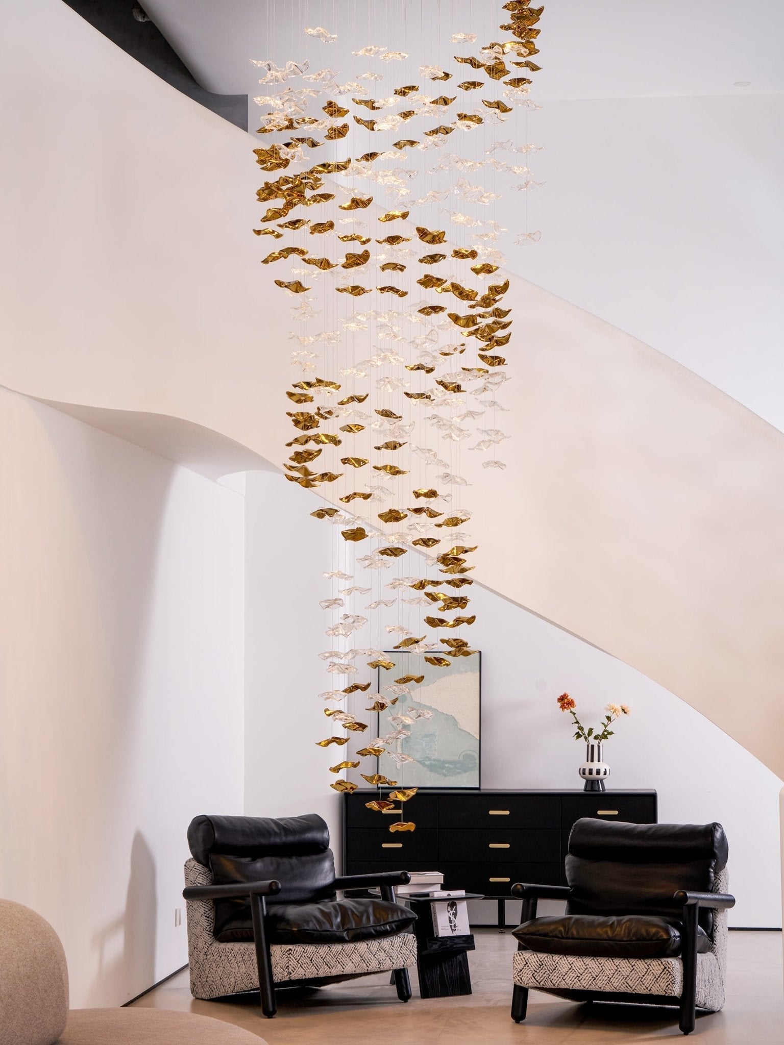 Nephele Crystal Leaf Chandelier - Blowlighting