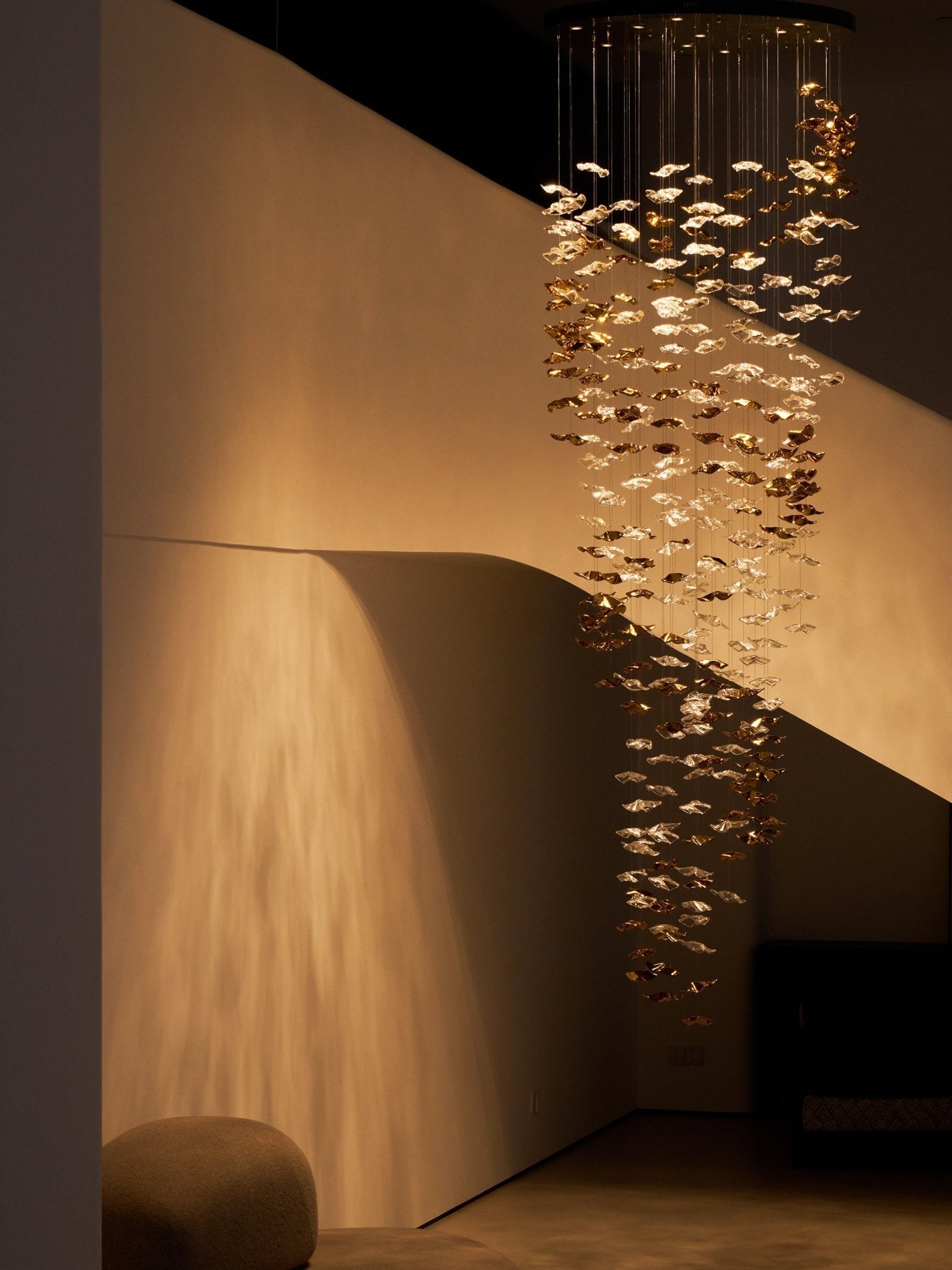 Nephele Crystal Leaf Chandelier - Blowlighting
