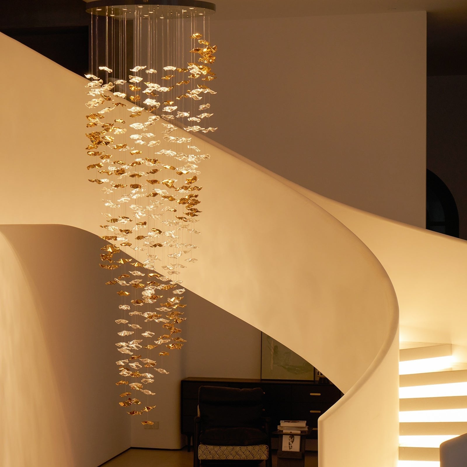 Nephele Crystal Leaf Chandelier - Blowlighting