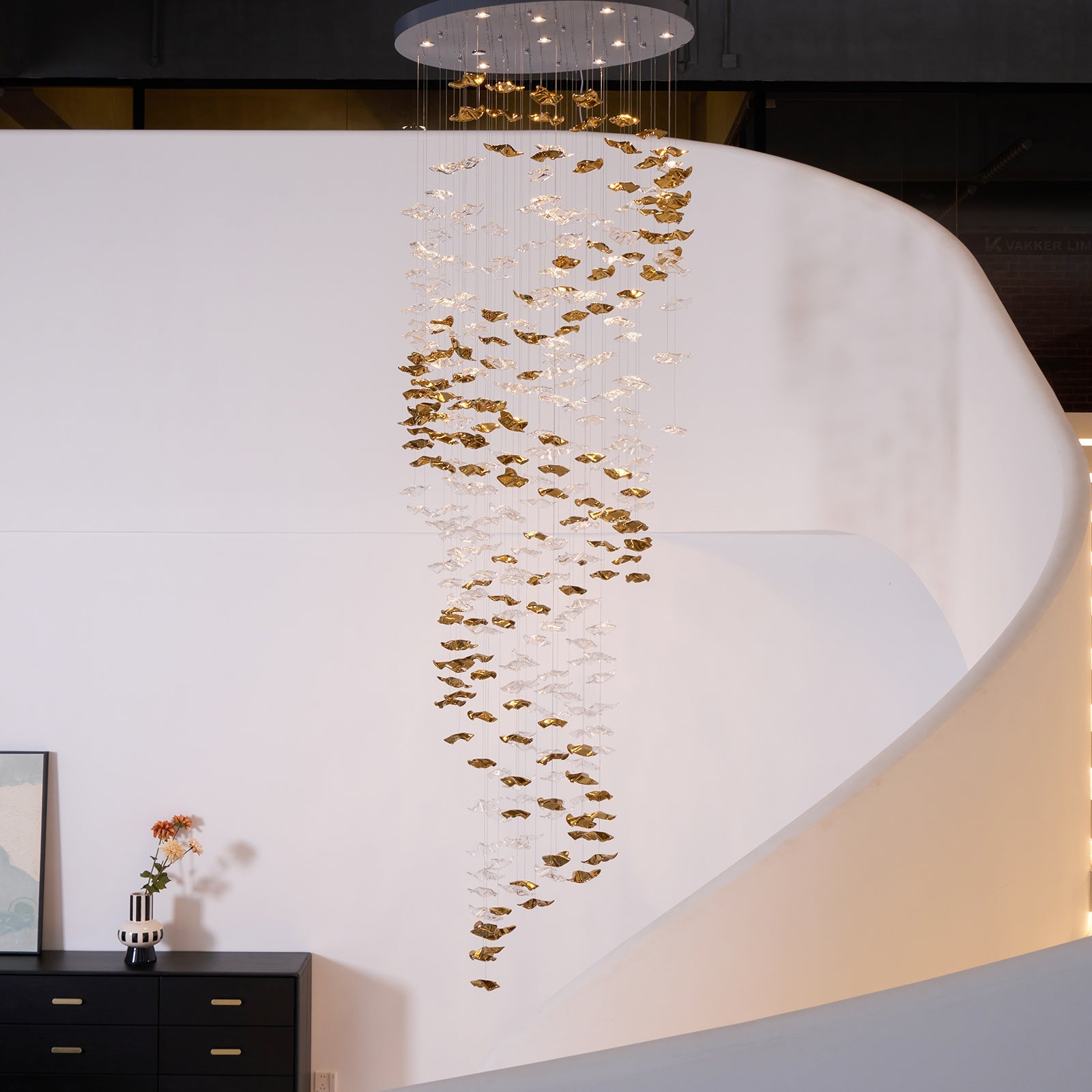 Nephele Crystal Leaf Chandelier - Blowlighting