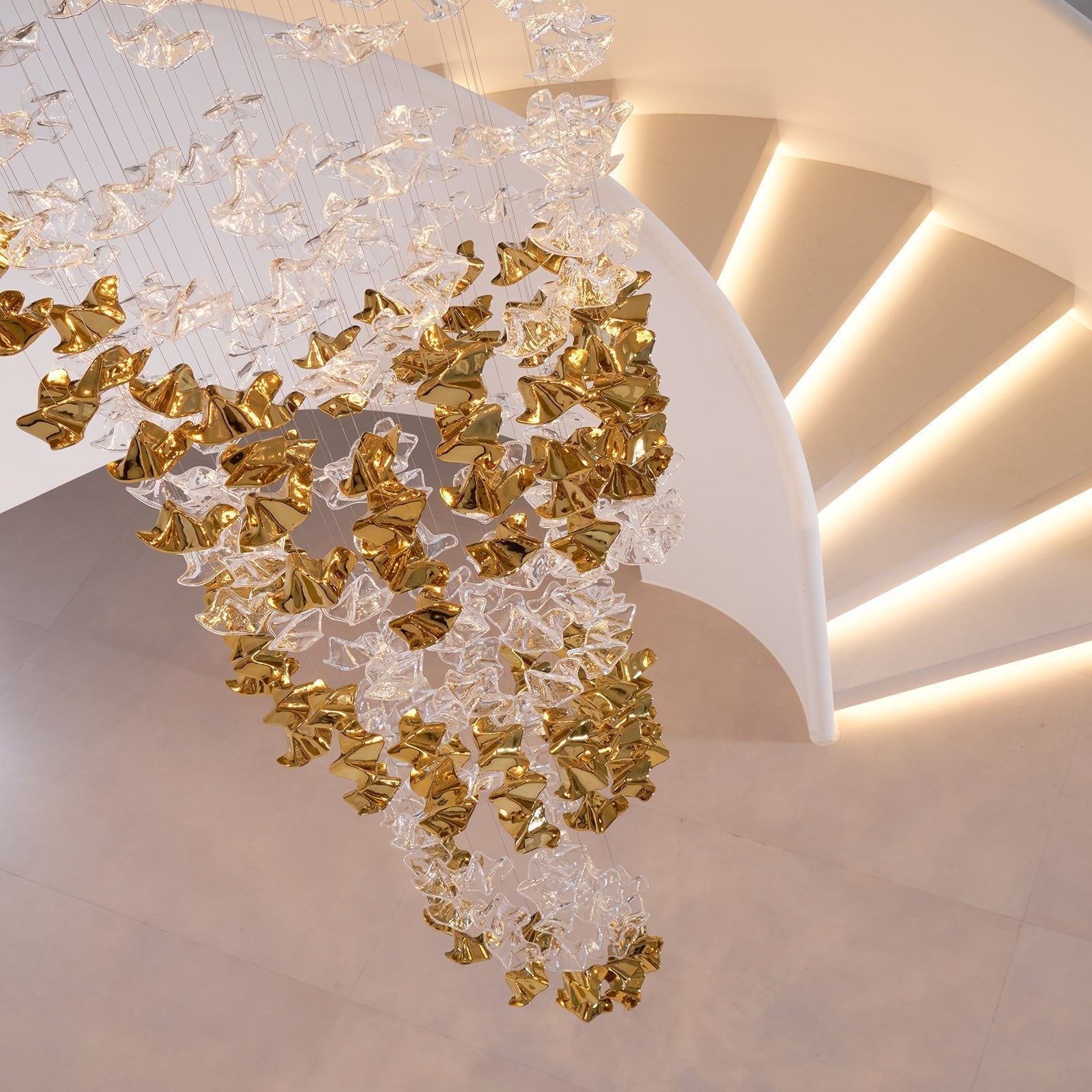 Nephele Crystal Leaf Chandelier - Blowlighting