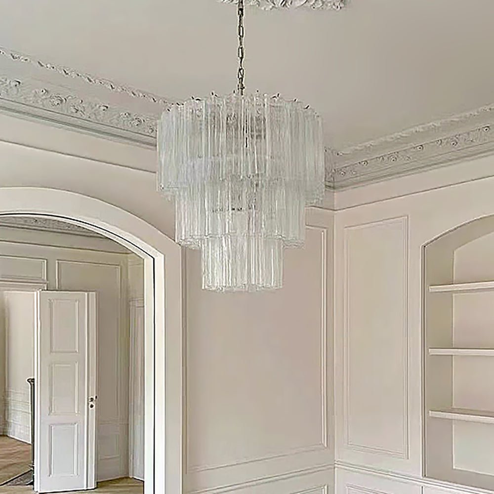 Aurora Chandelier Tiered Murano Glass Tube Waterfall Luxury - Blowlighting