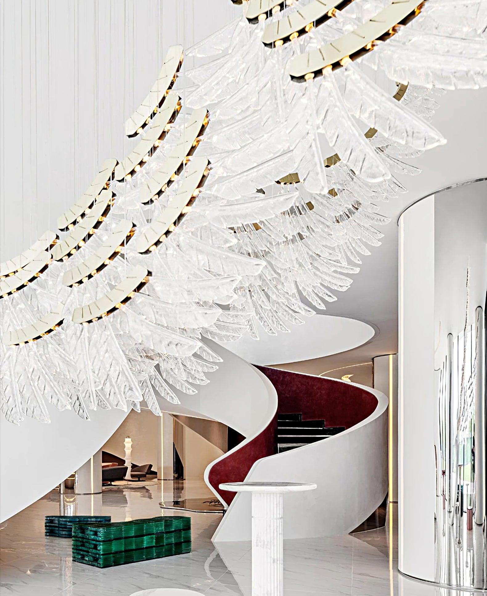 Tiered Postmodern Luxury Palmette Metal Chandelier - Blowlighting