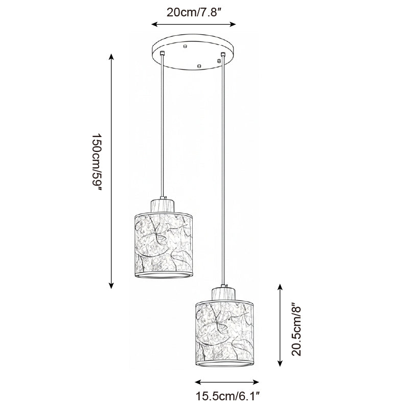 Tierra Natural Rice Paper Pendant Light
