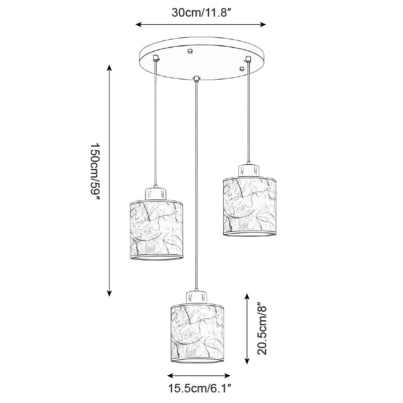 Tierra Natural Rice Paper Pendant Light