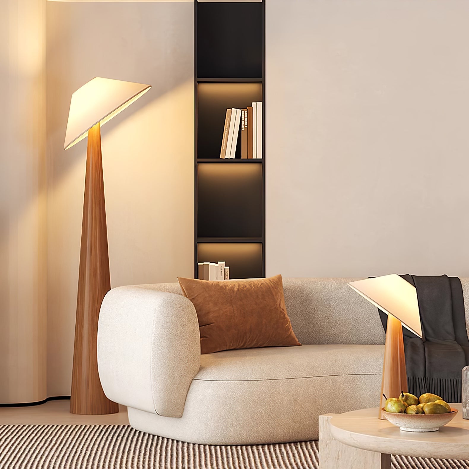Vosile Sculptural Wood Table Lamp - Blowlighting