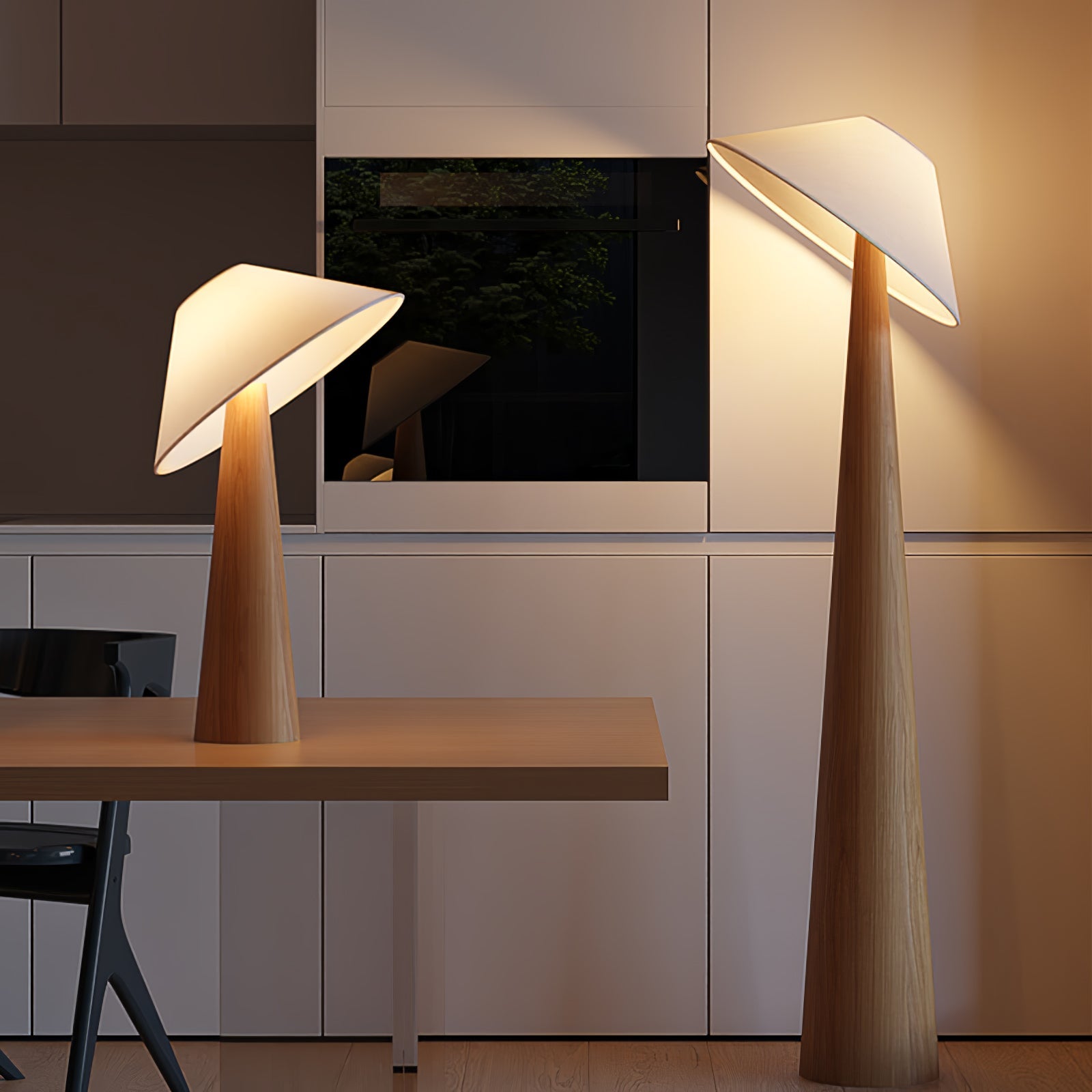 Vosile Sculptural Wood Table Lamp - Blowlighting