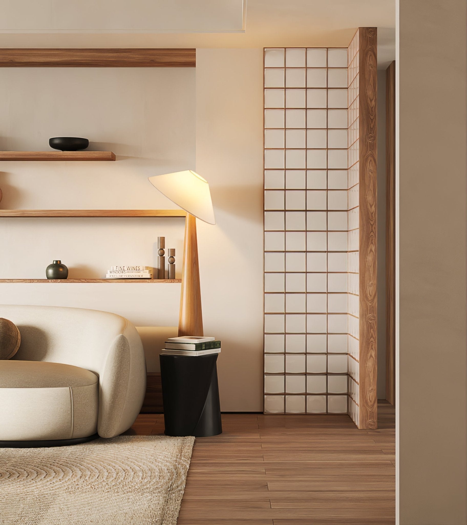 Apex Wooden Tapered Floor Lamp - Blowlighting